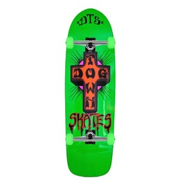 Dogtown Skateboard Assembly Bigger Boy Neon Green/Orange Cross 9.5" x 32.4" Complete