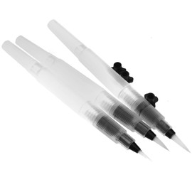 D2D 3-Piece Refillable Water Brush Pen Set for Watercolor Drawing and Calligraphy