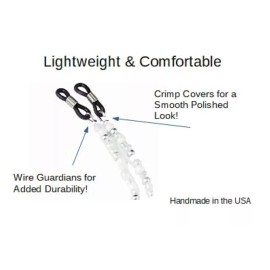 Handmade White, Clear and Silver,  Multi, Handmade Beaded Eyeglass Sunglass Chain Holder