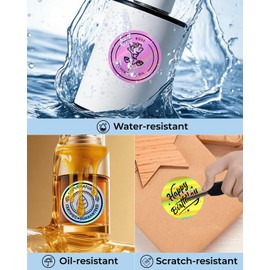 Thermal Printer Stickers 2" Round Holographic Waterproof BPA Free 300ct