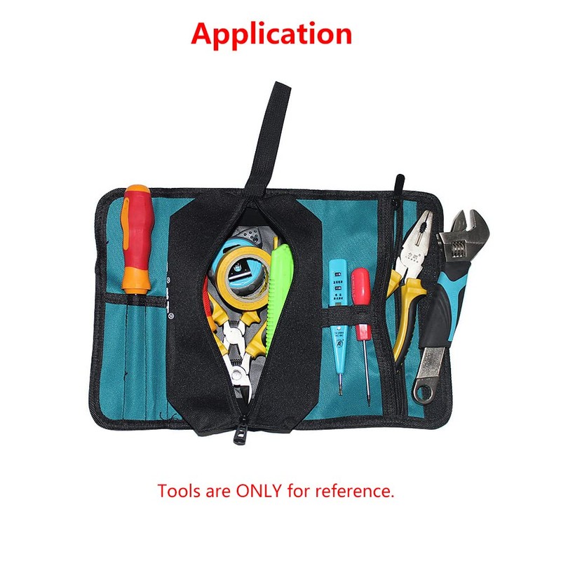 Tool Pouch Bag, Foldable Electricians Tool Storage Holder Roll Bag