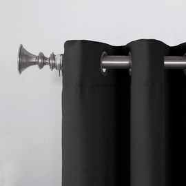 Sun Zero Becca Energy Efficient Grommet Curtain Panel, 40" x 63", Black