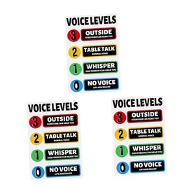 SHOWERORO 3pcs Special Education Classroom Must-haves Voice Level Sticker Decor Wall Decals