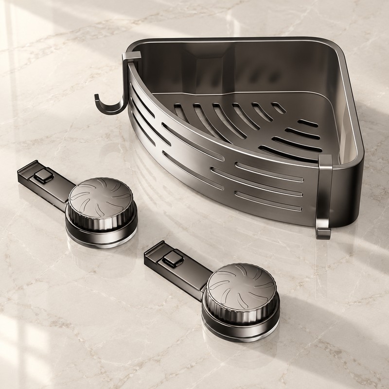 Suction Cup Bathroom Shelf for Shower Storage – Space-Saving ABS