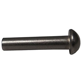 3/16" Diameter X 1-1/8" Length Solid Steel Round Head Rivet, Plain Finish, ANNEALED (Pack of 1/2 Pound - Approximately 46 Pieces)