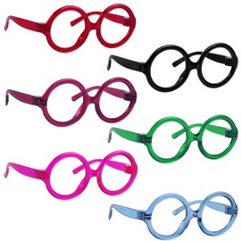 Reducblu Round Huge Reading Glasses Metalless Screwless Spring Hinges 6 Pack Oversized Readers for Women(+0.75)