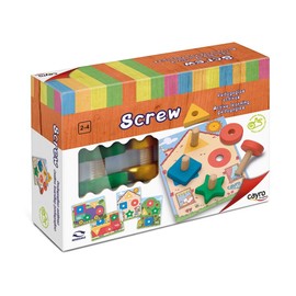 Cayro - Screw - Screw and Nut Game for Children - Wooden Educational Game - Improves Motor Skills - Learning Playing - For Children from 2 to 4 Years