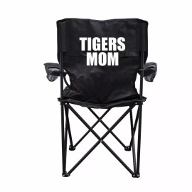 VictoryStore Tigers Mom Black Folding Camping Chair with Carry Bag