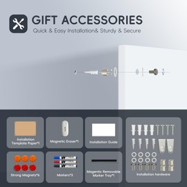 Glass Whiteboard - Glass Dry Erase Board Magnetic Pure White Board Glass Writing Board White Boards for Walls Wall Office Home