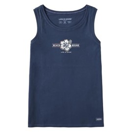 Life is Good. Women's Beach Bound Crusher Tank, Darkest Blue, Medium