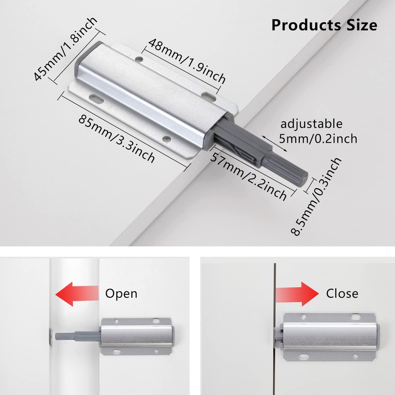 Redunest Push to Open Door Latch, 10 Pack Magnetic Push
