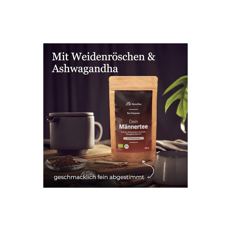 Organic Men's Tea with Fireweed, Ashwagandha, Dandelion and Other Traditional