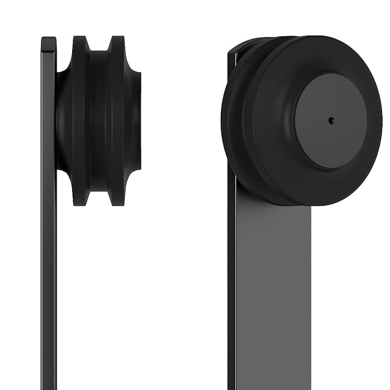 skysen Sliding Barn Door Hardware Roller Set Black (I Shape