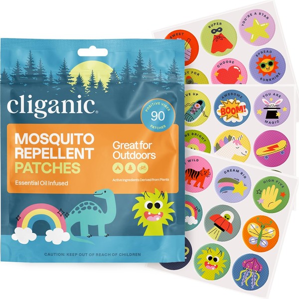 Cliganic Cliganic Mosquito Repellent Stickers (90 Pack) - Positive Vibes