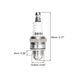 sourcing map BM6A Spark Plug 3 Electrode, for M7 / L7T / CJ8 / 1560 Spark Plug Replacement, 2pcs