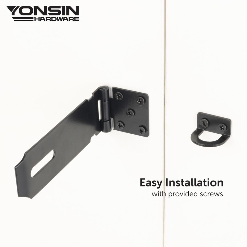 YONSIN 5" Door Padlock Safety Hasp Latch, Door Hasp Clasp