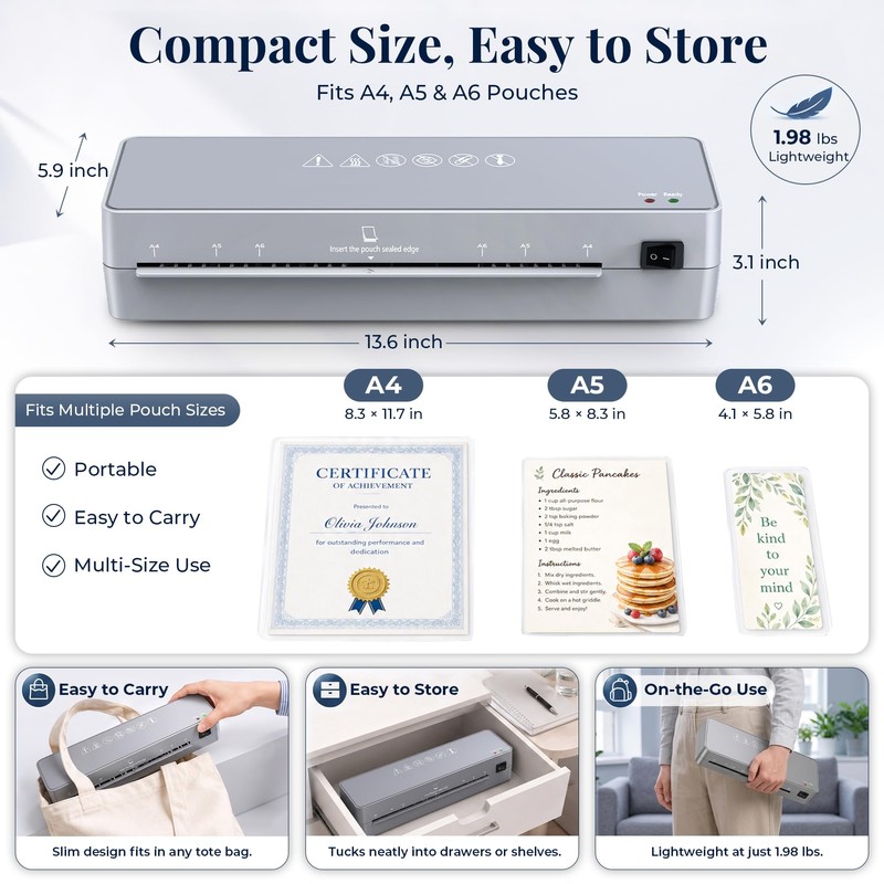 MAXDONE Laminator Machine 9-Inch - 5-in-1 Thermal Laminator Kit