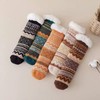 Women's Non-slip Mid-Length Fleece Sleep Socks for Autumn/Winter - Thick, Fluffy, Warm Home Socks Size/Charcoal Grey 3ea