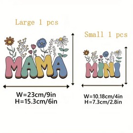 Christmas Flower Mama Mini Leaf Iron On Transfers for T-Shirts Rub on Transfers Stickers Vinyl Ready to Press Stickers Iron on Decals for T-Shirts Clothing Hoodie DIY Crafts