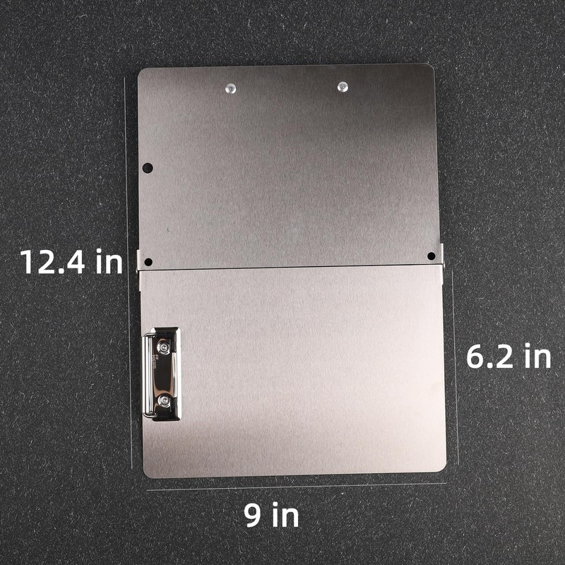 Foldable Stainless Steel Clipboard with Shoulder Strap - Adjustable Size,