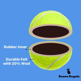 Beans Royale Tennis Balls 4 Pack for All Tennis Balls, Leisure Play and Coaching (12 Balls)