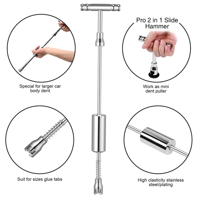 Dent Puller Kit - Paintless Dent Removal Kit with Slide