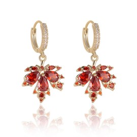 Thanksgiving Fall Earrings Accessories for Women Maple Leaf Fall Earrings for Women Rhinestone Orange Crystal Drop Autumn Earring Trendy Jewelry