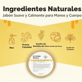ECZEMA HONEY Jabón suave de avena y lavanda - Gel de ducha natural para pieles con eccemas - Jabón suave de uso diario para pieles secas, con picazón