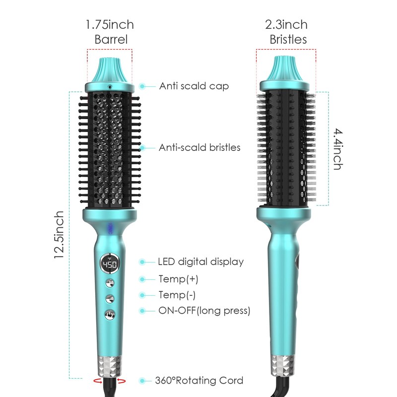 BANGMENG 1 3/4 Inch Thermal Brush Negative Ion Heated Round