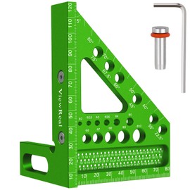 3D Mitre Angle Multifunctional 22.5-90 Angle Measure Aluminium Alloy High Precision Layout Measuring Tool Scribing Tool Woodworking Measuring Tools for Carpenters, Engineers Green