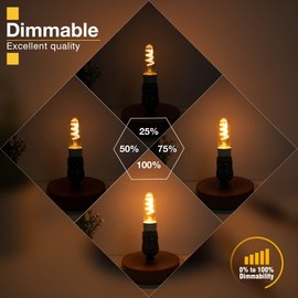 Genixgreen Led Bulb Candelabra Led Bulb Led Filament Bulb Edison Bulb Equivalent Decorative Lights Bulb for Home Bedroom (Amber, T25G-3W)