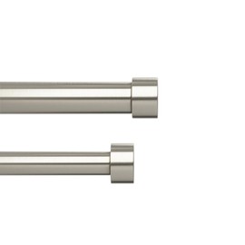 Umbra Cappa Double Curtain Rod Set for Window Drapery – Extends from 36 to 66 Inches and Includes 2 Adjustable Curtain Rods, Matching Finials, Brackets & Hardware, Nickel