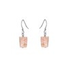 Pink Peruvian Opal Raw Nugget Earrings in Stainless Steel