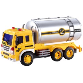 PowerTRC Push & Go Friction Powered Oil Truck Toy with Light and Sound | Realistic Play Oil Tanker Truck Toy Gift for Boys and Girls