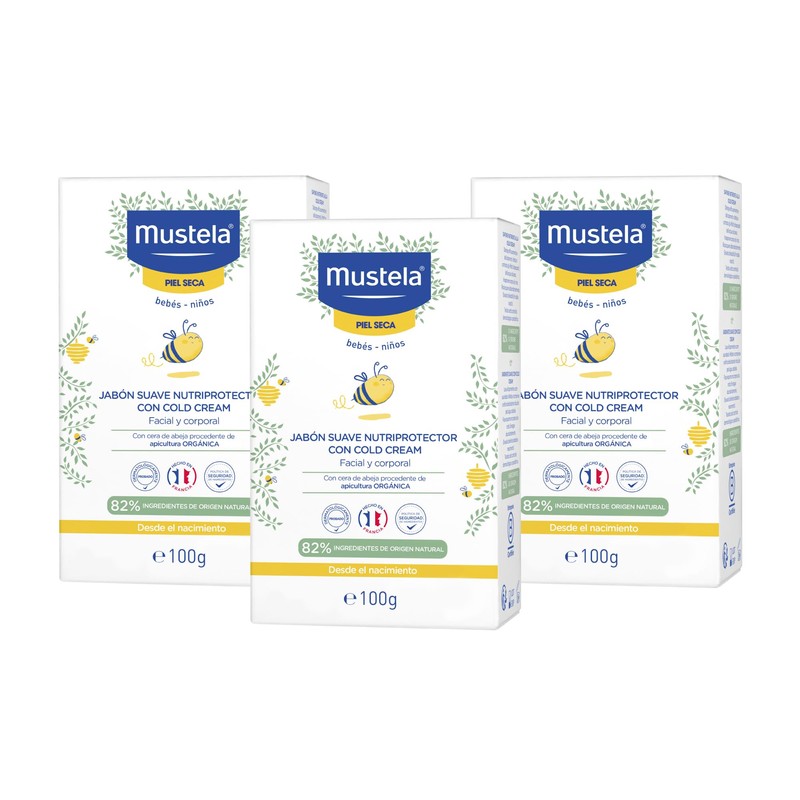 Mustela Pack 3 Jabones en Barra Cold Cream para Piel