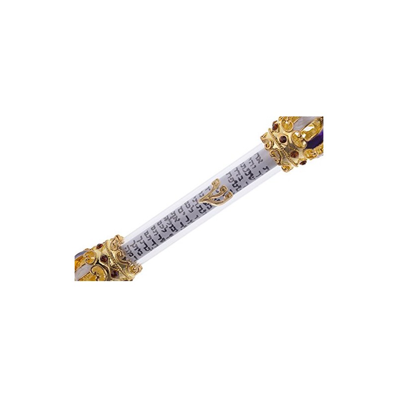 Holy Land Market Gold Plated King David Royal Crown Mezuzah