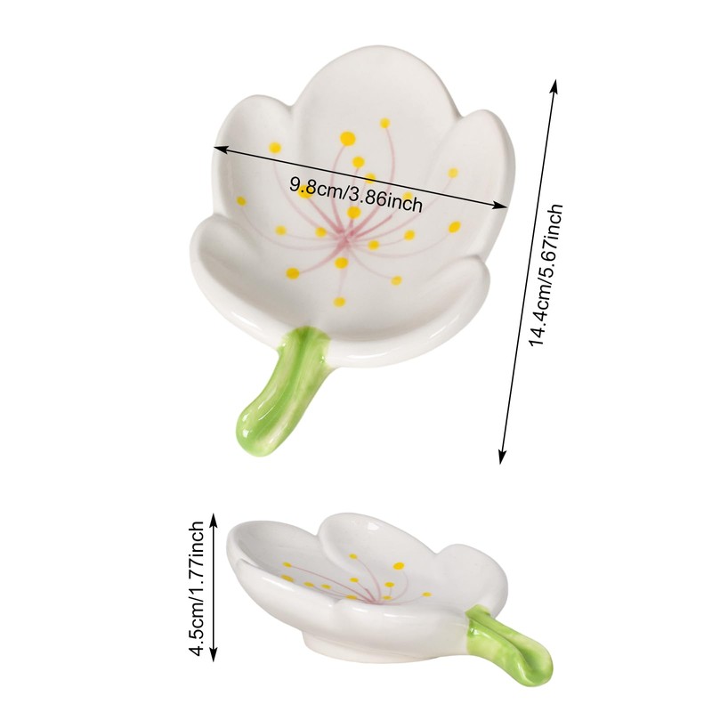 Flower Soap Dish Ceramic, Soap Dish with Drain, Creative Soaps