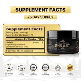 Well-Being Mora Shilajit Resin for Men & Women Pure Himalayan, High Potency for Energy Boost, Metabolism & Immune Suport, Vegan, Gluten Free, 75%+ Fulvic Acid, 75` Day Supply