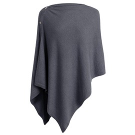 PULI Women's Versatile Knitted Shawls Scarf Poncho Sweater with Buttons Light Weight Spring Summer Fall Shawl Wrap