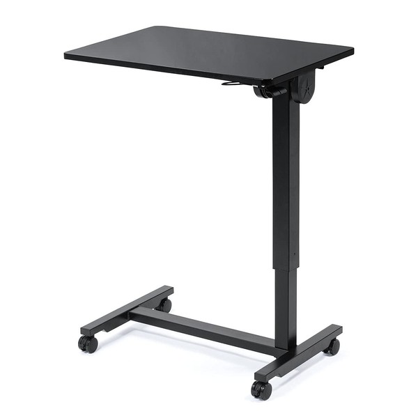 Sanwa Direct 100-ERD030BK Standing Desk, Gas Pressure Lifting Type, Width 29.5 x Depth 18.9 inches (75 x 48 cm), Height 28.7 - 44.1 inches (73 - 112.5 cm), Top Plate Angle Adjustable & Foldable, Black