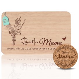 Breakfast Board Mum Gift Set | Bread Board with Engraving | Mother Gifts Beech Wood | Gift Idea Ideal for Mother's Day Birthday Christmas