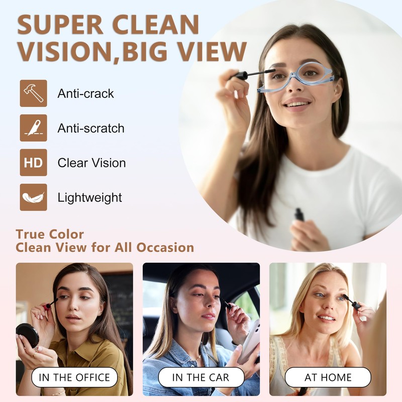 EYEGUARD 2 Pack Makeup Reading Glasses for Women Spring Hinge