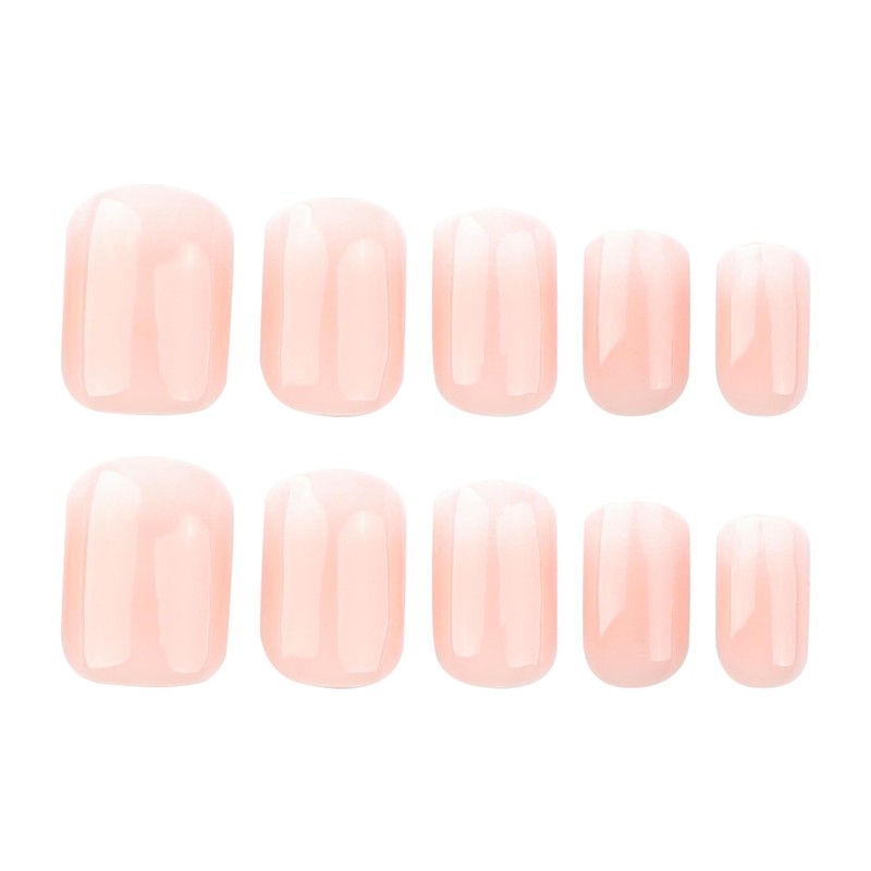 XZMeiLun Pink Ombre Press On Nails Short Square, French Tip