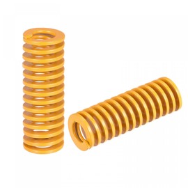 uxcell 3D Printer Die Spring, 18mm OD 60mm Long 2pcs Spiral Stamping Light Load Compression Mould Die Springs for 3D Printer Electric Part, Yellow