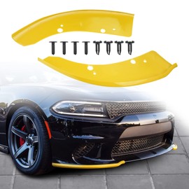 JDMON Front Bumper Lip Splitter Protector Compatible with Dodge Charger SRT Hellcat/SRT 392 / Scat Pack/RT Scat Pack/GT/RT 2015-2021, GT RT Accessories, Yellow 2pcs