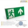 Emergency exit sign "left obliquely down" | aluminium, photoluminescent |