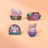 2PCS Cute Easter Rabbit Brooch Pin Set Happy Easter Bunny