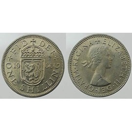 1966 Uncirculated Scottish Shilling Pre Decimal Coin