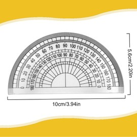 LICQIC 3Pcs Clear Plastic Protractor 180 Degrees 4 Inches for Angle Measurement, Student Maths, Classroom, School Office