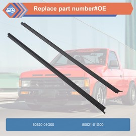 ZONFANT 2 Pcs Black Car Outer Door Window Moulding Trim Weatherstrip Seal Belt Compatible with Nissan Vehicle 1986-1994 Pickup D21 Hardbody, Replace#80820-01G00, 80821-01G00